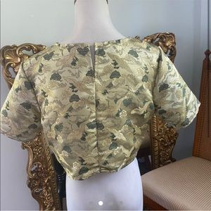 🌾green satin top☂️